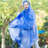 自行车雨衣头盔式雨披男女式电动车单人雨衣户外骑行学生雨衣  XXL(双帽沿自行车-蓝色)(XXL)