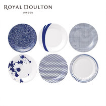 Royal Doulton皇家道尔顿 太平洋系列餐具套装家用餐盘餐碗六件套(太平洋餐盘6件23CM 默认版本)