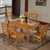 餐桌实木餐桌椅组合可伸缩折叠餐台椅组合 饭桌餐椅套装 圆形饭桌子 胡桃色(一桌四椅 1.2米)