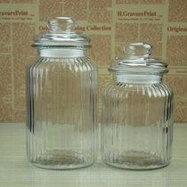 透明储物瓶罐玻璃瓶茶叶罐子干果奶粉罐杂粮罐调味瓶密封罐储藏罐(950ml/1350ml各一个 默认版本)