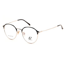 文艺复古 超轻 金属眼镜框 双色电镀手工制作 情侣款可配眼镜(黑银镜框)