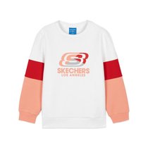 Skechers斯凯奇童装20新款秋装女童拼接撞色时尚套头卫衣L320G025(L320G025-0019 130cm)