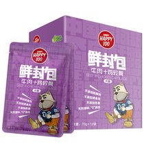 顽皮牛肉鸡软骨鲜封包70g*12袋) 成幼犬宠物狗狗零食湿粮  Happy100系列