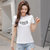 Dream Gate夏季T恤2021新品字母印花短袖女装时尚休闲(白色 M)