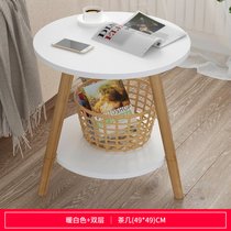 豫见美农 茶几简约现代迷你小圆桌边几沙发边柜角几床头桌子创意大理石纹