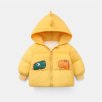 安贝雅MH0812冬季儿童恐龙印花棉服外套120cm绿 防风保暖柔软舒适