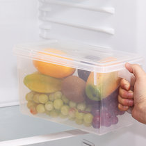 西派珂带把手3.5L收纳盒透明塑料冰箱分类保鲜厨房杂粮储物箱蔬菜盒有盖(三个装)
