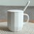ins北欧简约陶瓷马克杯子咖啡杯带盖勺情侣办公室家用男女喝水杯(世界白400ml(带瓷盖勺）)