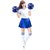 学生啦啦操服装明星同款男女运动会开幕足球宝贝团体拉拉队表演服(白短袖+蓝裙子 M)