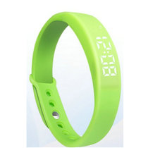 【关珊】韩版智能手环手表夜光手环男女睡眠监计步器温度检测(绿色 正品保证)