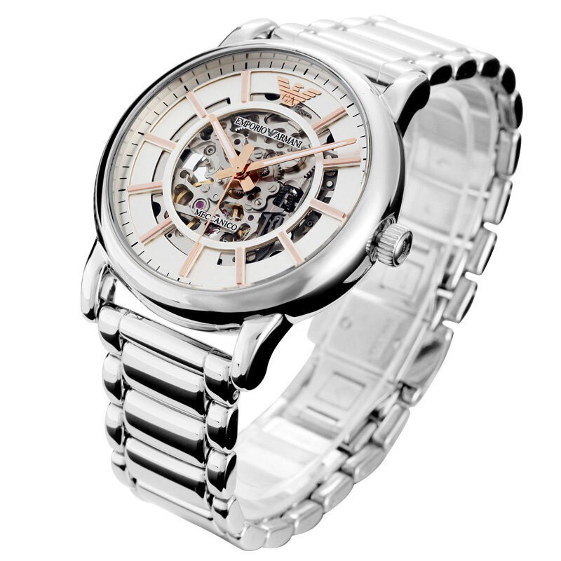 阿玛尼armani镂空自动机械男表ar1980