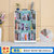 钢制儿童书架现代简约家用宝宝绘本架铁艺收纳架落地置物架可定制(浅青色0.8米宽)