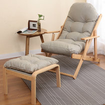 夏树 实木躺椅可折叠休闲椅摇摇椅Y018(灰色 不可拆洗（送脚踏）)