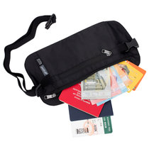 美国pack all多功能隐形腰包男女薄款 旅行证件护照包卡包 防电子窃盗腰包 黑色(防RFID射频识别款)(黑色)