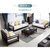 美天乐 新中式实木沙发组合客厅组装可拆洗布艺沙发木质经济型皮艺沙发(皮艺款 1+2+3组合+茶几)