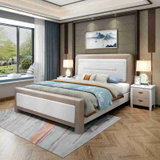 美天乐 实木床1.8米中式经济型原木双人床现代简约加厚1.5m储物主卧婚床(1.5*2米 床)