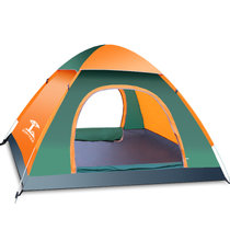 帐篷户外野营3-4人全自动野外帐篷套装户外旅游加厚防雨露营帐篷(拼色)