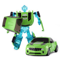 星辉rastar RS战警手动变形机器人1:64儿童玩具合金模型汽车人(66240绿色)