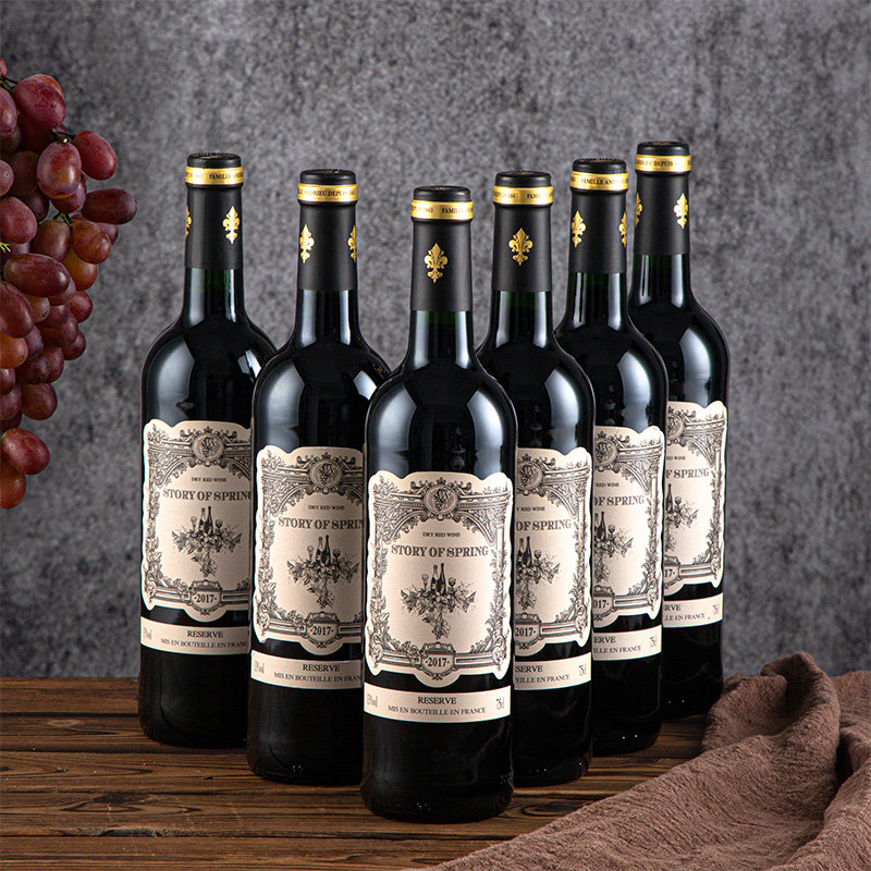 葡萄酒法国进口红酒原瓶混酿葡萄酒干红750ml6礼盒装红色双支装返回