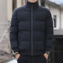 2021新款棉衣男士外套棉袄秋冬季男装潮流短款加厚休闲棉服(黑色 XL)
