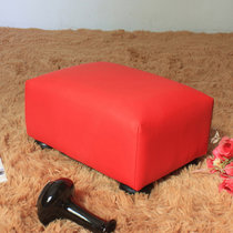 【京好】换鞋凳 矮凳欧式时尚长方形PU小皮凳沙发凳脚凳C150(红色 长38宽27高20)
