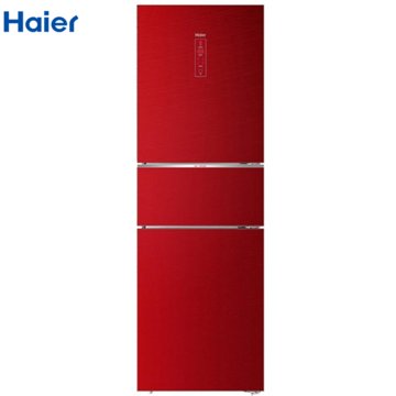 海尔(Haier）冰箱 BCD-215WDCR 三门风冷无霜家用超薄冰箱 双温双控中型 节能家用大容量冰箱(红色 215L)