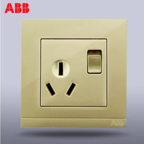 ABB由悦金三孔带开关插座16A AG228-PGPG