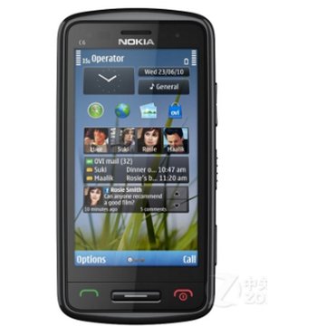 经典收藏 诺基亚 C6-01 联通3G塞班智能手机金属材质3.2英寸触摸屏课拆卸电池(黑色)