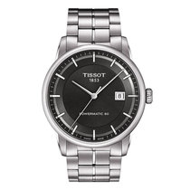 天梭/Tissot 瑞士手表 豪致系列自动机械钢带男士手表T086.407.11.051.00(银壳灰面白带 钢带)