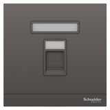 施耐德AvatarOn T 绎尚T系列 开关面板 开关插座单联带保护门超五类信息插座, 深灰色