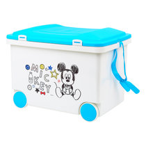 爱丽思IRIS Disney儿童塑料带滑轮玩具收纳箱宝宝整理箱 KTC-450K(蓝/白)