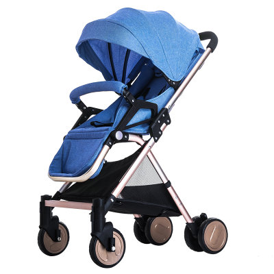 Wisesonle智儿乐高景观婴儿推车轻便携带可坐可躺宝宝折叠四轮伞车(珊瑚蓝)