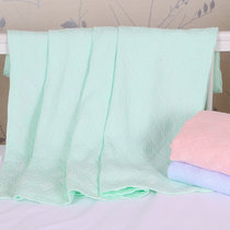 爱娜麻麻婴儿竹纤维冰丝盖毯薄款毯子空调被宝宝毛毯儿童被子盖毯夏凉被(浅绿色 110cm*130cm)