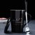 简约陶瓷马克杯大容量咖啡杯子家用带盖勺水杯创意轻奢办公室杯子(黑色猫咪D款（杯子+勺子+盖）)