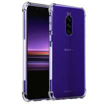 索尼xperia 1手机壳 索尼 Xperia 1手机套 保护套壳透明硅胶全包防摔气囊手机壳套+全屏钢化膜+指环支架