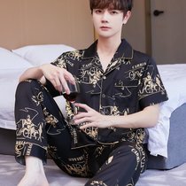 SUNTEK2021年新款春秋长袖薄款冰丝男士睡衣男夏大码春秋款夏季家居服(CDMP-短长-皇家马车)