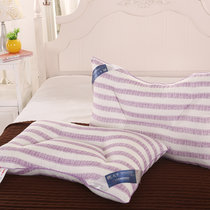 超柔磨毛色彩U型枕芯 保健护颈枕头(紫色条纹 护颈保健枕)