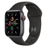 Apple Watch SE 智能手表 GPS+蜂窝款 44毫米 深空灰色铝金属表壳 黑色运动型表带MYF02CH/A