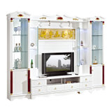 紫茉莉 现代影视墙电视柜组合 背景柜电视墙柜一体柜(白色（请修改）)