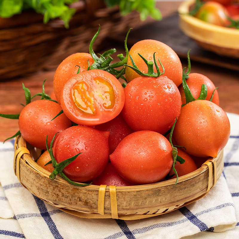 福建圣女果春桃小番茄小西红柿 孕妇水果 新鲜蔬菜 单盒450g左右(春桃