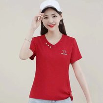 润嘉佳靓妈潮流款式时尚面料短袖3307 中老年装大妈装加大码(5XL)