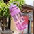水杯女生高颜值夏季大容量少女可爱带吸管水壶2021塑料新款杯子(2000ML紫色+吸管+背带)