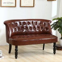 TIMI天米 美式沙发 休闲沙发 简约沙发组合 单人双人三人沙发 客厅沙发组合 美式油蜡皮沙发(琥珀红色 双人沙发)