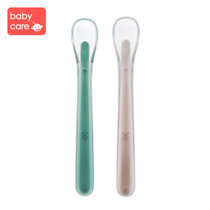 babycare硅胶勺2支装 浅嗬绿+珀尔里粉 2105 食品级硅胶安全可啃咬