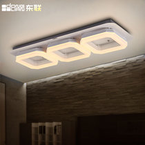 东联现代简约LED吸顶灯餐厅吊灯客厅灯餐厅灯创意酒吧台灯饰灯具D295(27W方3头水晶款)