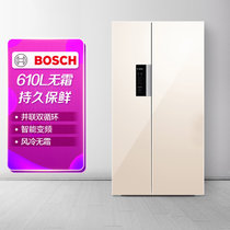 博世(Bosch)BCD-610W(KAE92S68TI) 610L 对开门冰箱 玻璃门 风冷 变频压缩机 鲜活无霜（曲奇）