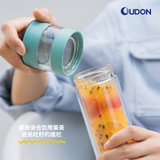 欧德龙OUDON茶水分离玻璃杯220ML杯OG-22C21白 高磞硅玻璃 双层 耐高温