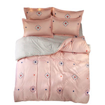 黛格单双人床上用品 1.5m 1.8m 2.0m床植物羊绒磨毛四件套件芦荟棉 被套 床单 枕套(1闭月羞花绿 默认)