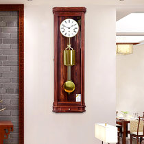 汉时大红酸枝实木机械挂钟欧式复古摆钟德国赫姆勒装饰时钟 HP171(大红酸枝（赫姆勒机芯）)