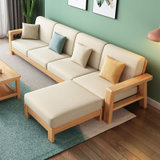 华南家具 简约现代全实木沙发北欧小户型三人位新中式1+2+3组合木质沙发(原木色 双人位)